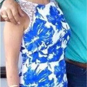 Blue and White Floral Dress